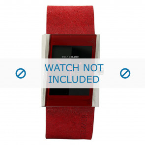 Rolf Cremer pulseira de relogio 502011 Couro Vermelho 26mm