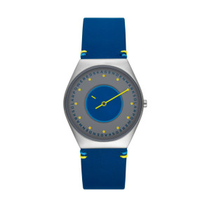 Pulseira de relógio Skagen SKW6873 Couro Azul 22mm