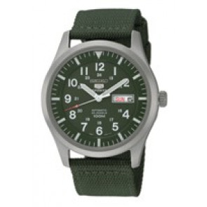 Pulseira de relógio Seiko 7S36-03J0 / SNZG09J1 Lona Verde 22mm