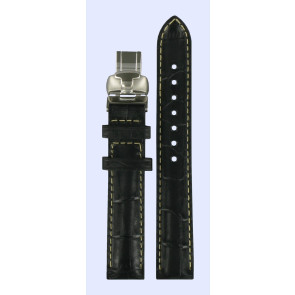 Pulseira de relógio Tissot T600027412 Couro Preto 15mm