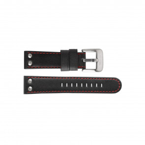 Pulseira de relógio TW Steel TW411 / TWB411 Couro Preto 24mm