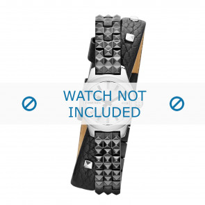 Diesel pulseira de relogio DZ5416 / DZ5414 / DZ5415 Couro Preto 10mm