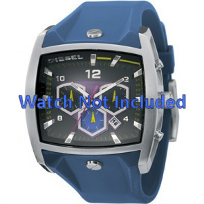 Diesel pulseira de relogio DZ4164 Silicone Azul 28mm