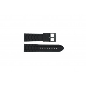 Pulseira de relógio Fossil FS4487 / FS4628 / FS4605 / JR1425 Silicone Preto 24mm