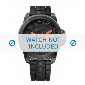 Hugo Boss pulseira de relogio HO1513004 / HB-221-1-34-2625 Borracha Preto 24mm