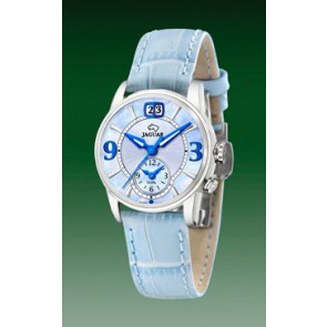 Pulseira de relógio Jaguar J624-2 Couro Azul claro 17mm