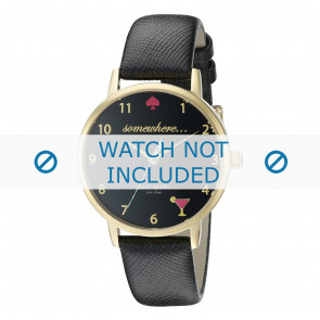 Pulseira de relógio Kate Spade New York KSW1039 Couro Preto 16mm
