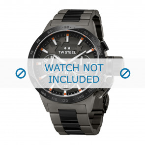 TW Steel pulseira de relogio TWB313 / TW313 Metal Cinza antracite 22mm