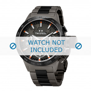 TW Steel pulseira de relogio TWB314 / TW314 Metal Cinza antracite 24mm