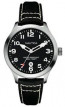 Nautica pulseira de relogio A09558G Couro Preto 22mm + costura branca